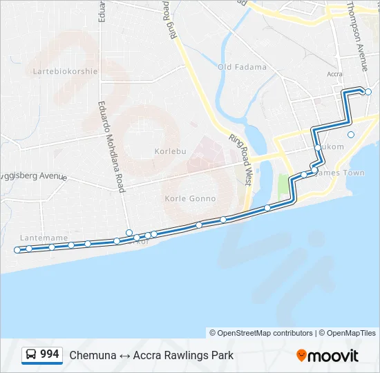 994 Bus Line Map