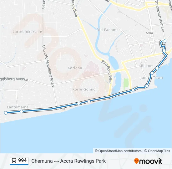 994 Bus Line Map