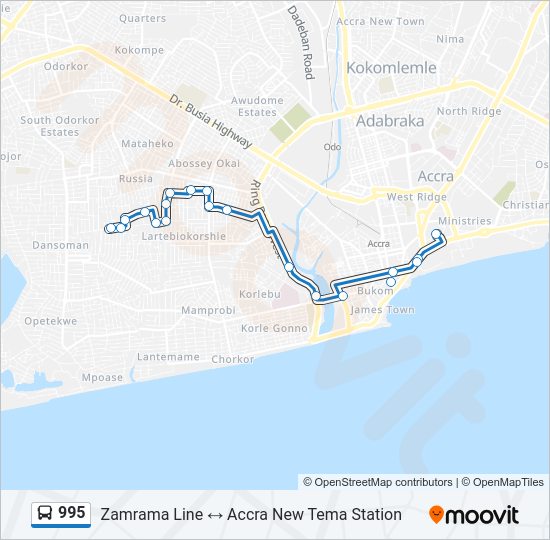 995 Bus Line Map