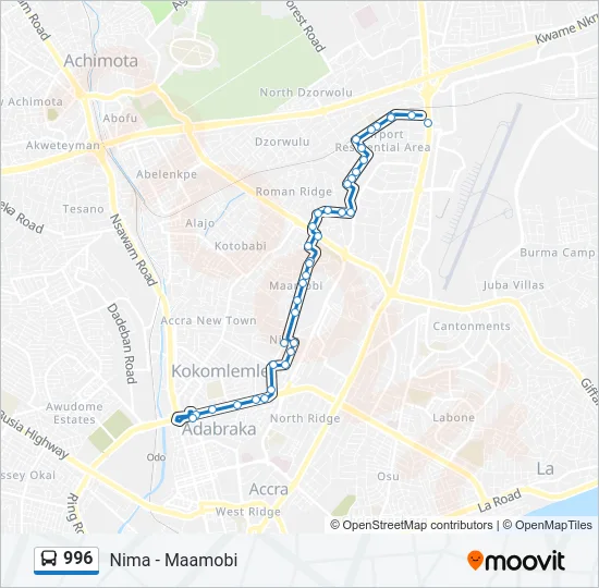 996 Bus Line Map