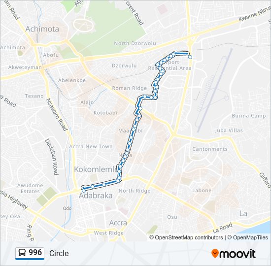 996 bus Line Map