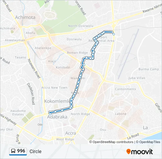 996 Bus Line Map