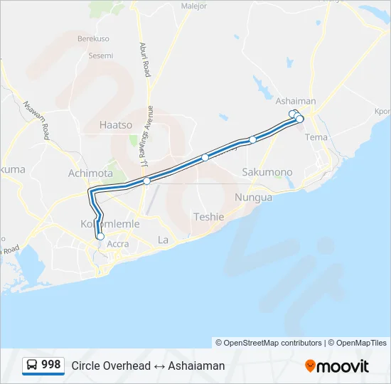 998 Bus Line Map
