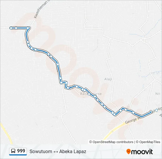 999 Bus Line Map