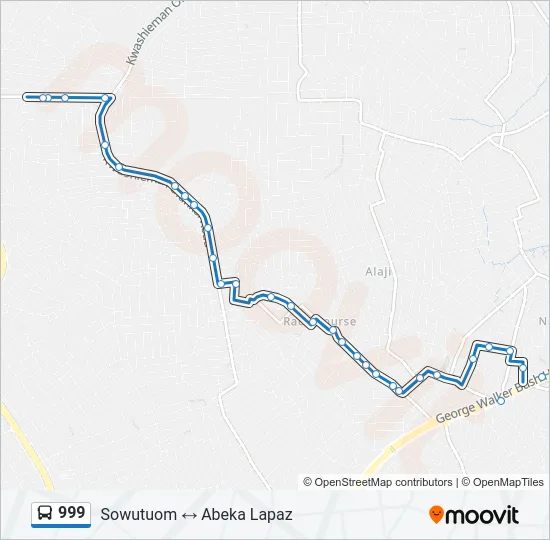 999 Bus Line Map