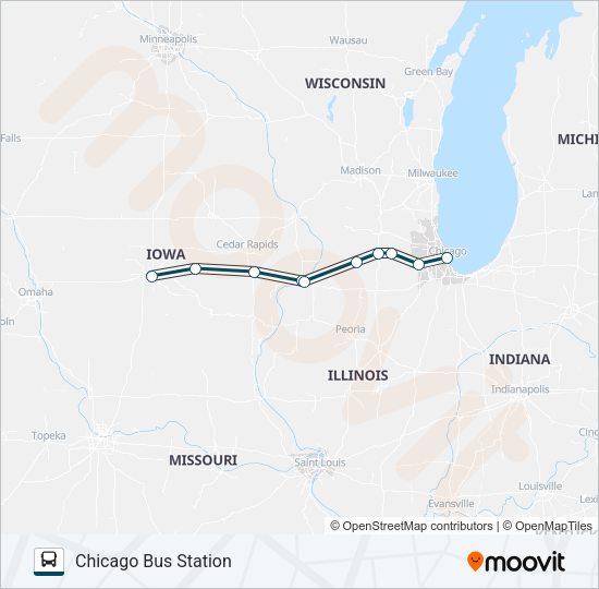 GREYHOUND US0155S Bus Line Map