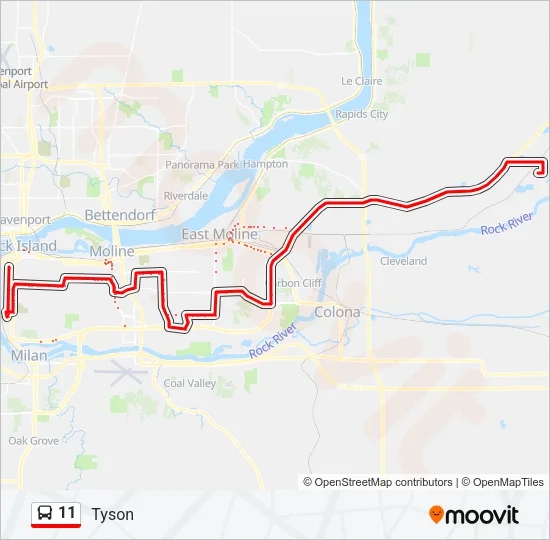 11 Bus Line Map