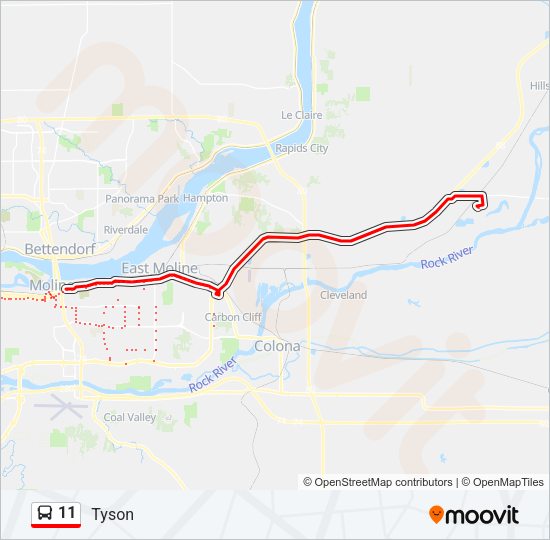 11 bus Line Map