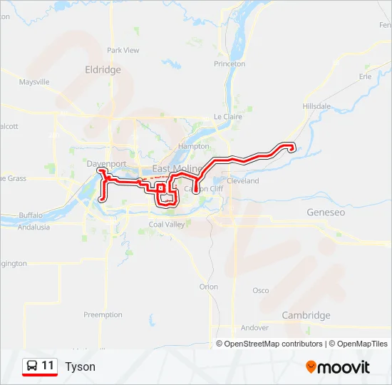 11 Bus Line Map