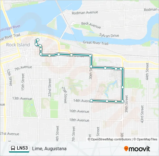 LN53 Bus Line Map