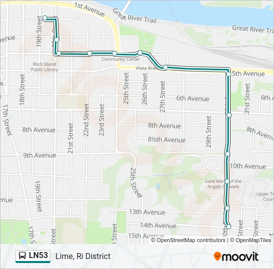LN53 Bus Line Map
