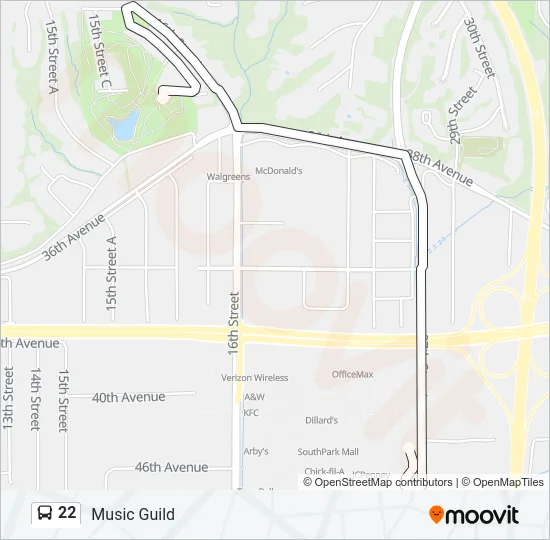 22 Bus Line Map