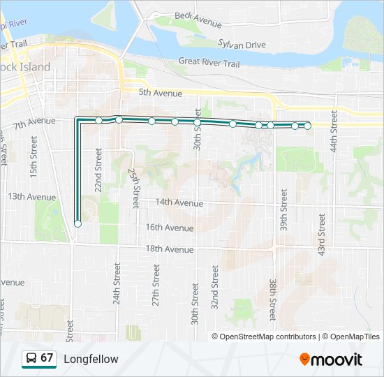 67 bus Line Map