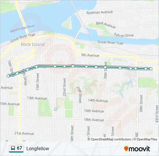 Mapa de 67 de autobús