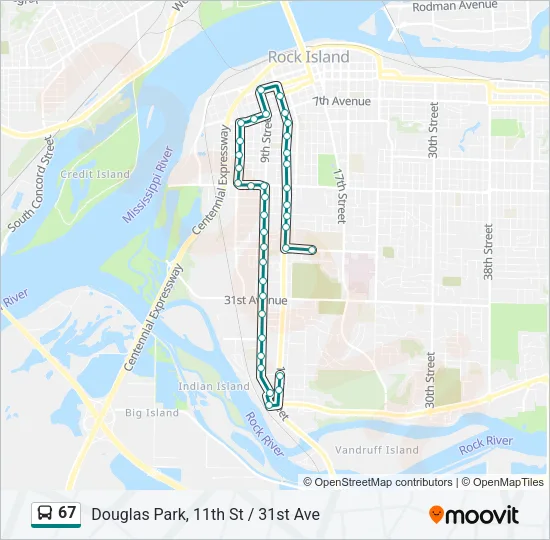 Mapa de 67 de autobús