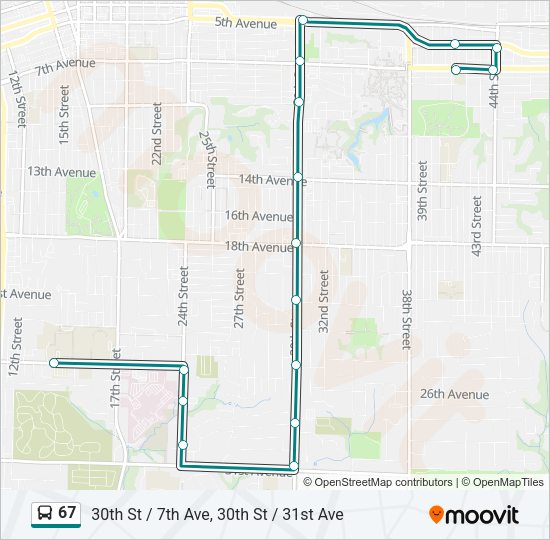 67 Bus Line Map