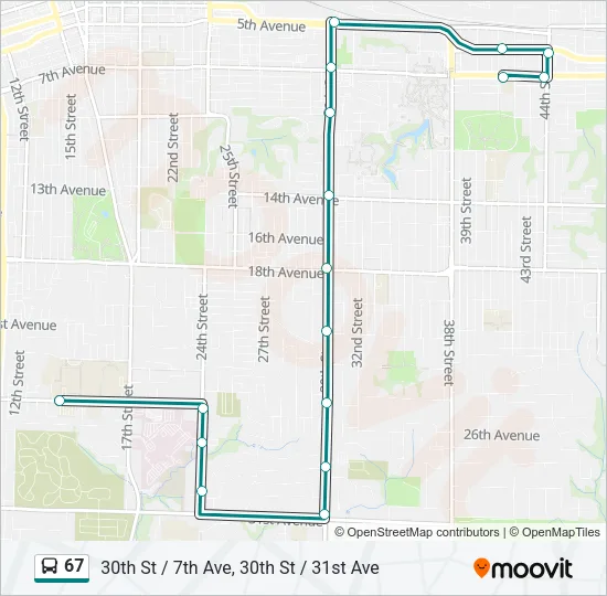 67 Bus Line Map