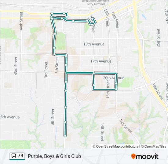 74 bus Line Map