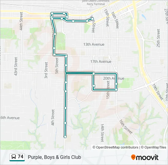 74 Bus Line Map