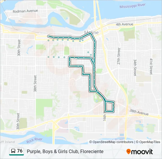 76 Bus Line Map