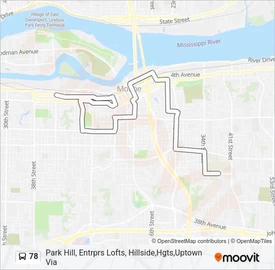 78 Bus Line Map