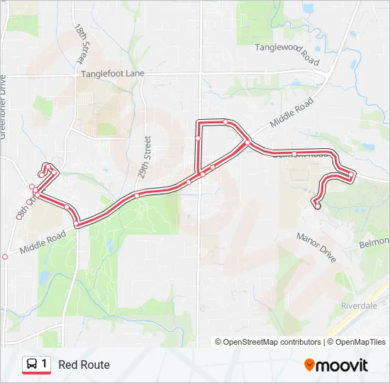 1 Bus Line Map