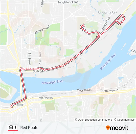 1 Bus Line Map