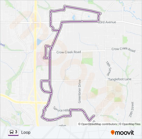 3 Bus Line Map