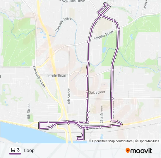 3 Bus Line Map