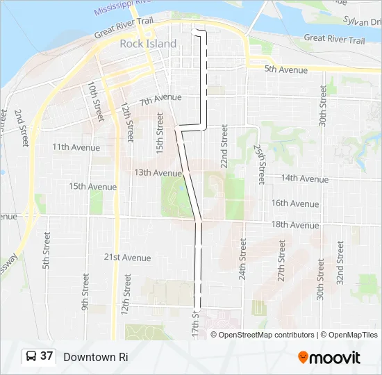 37 Bus Line Map