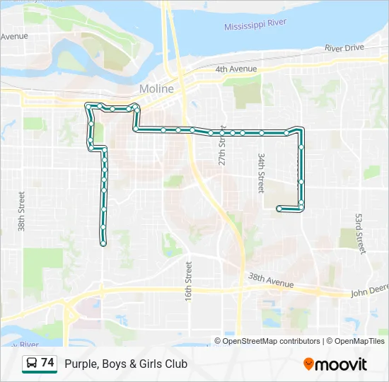 74 Bus Line Map