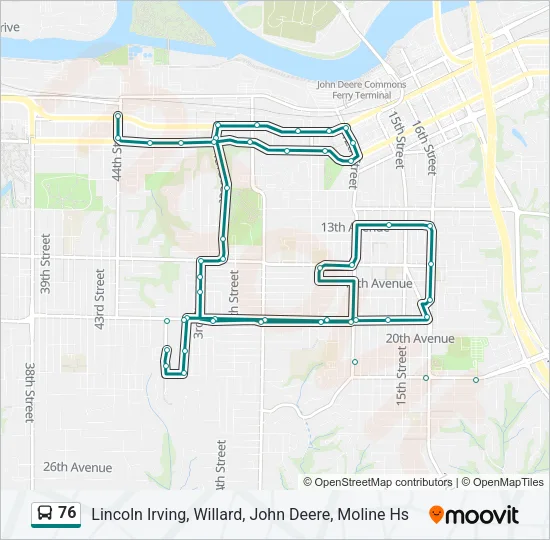 76 Bus Line Map