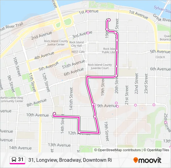 31 Route: Schedules, Stops & Maps - 31, Longview, Broadway, Downtown Ri ...