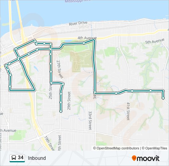 34 Bus Line Map