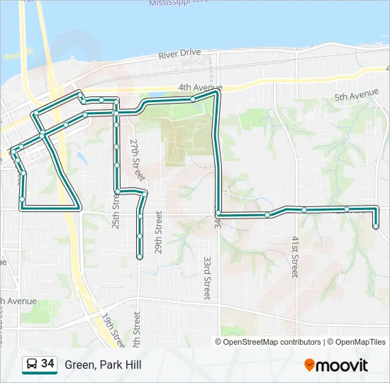 34 Bus Line Map