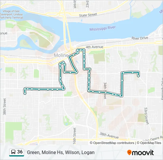 36 Bus Line Map