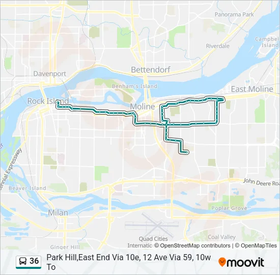 36 Bus Line Map