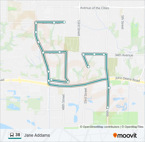 38 bus Line Map