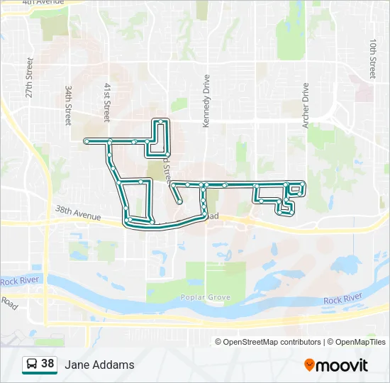 38 Bus Line Map