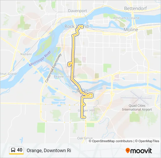 40 Bus Line Map