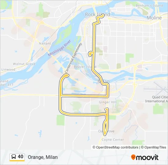40 Bus Line Map