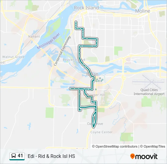 41 Bus Line Map