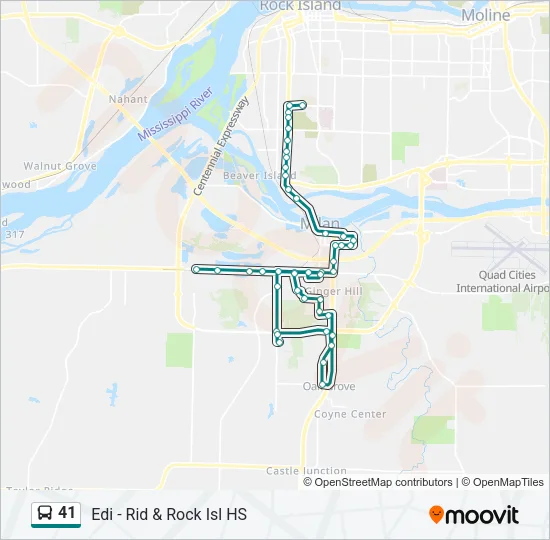 41 Bus Line Map