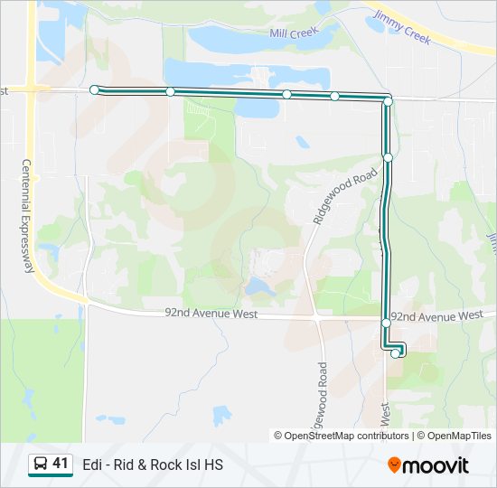 41 bus Line Map