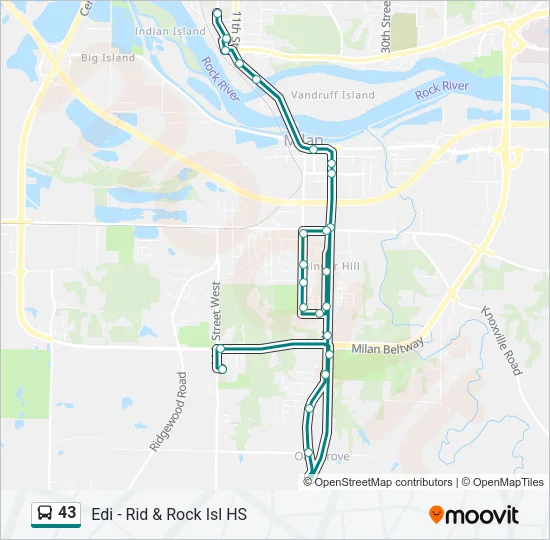 43 Bus Line Map