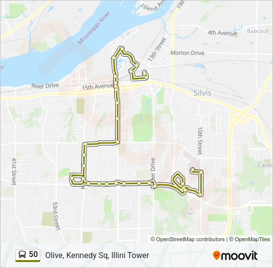 50 Bus Line Map