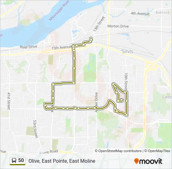 50 Bus Line Map