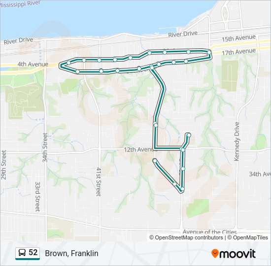 52 Bus Line Map