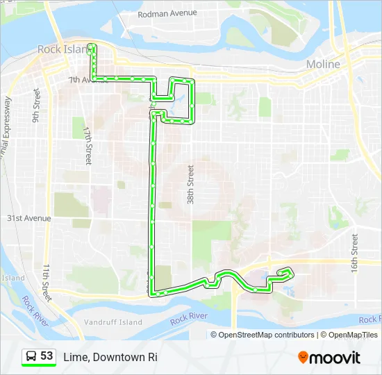 53 Bus Line Map