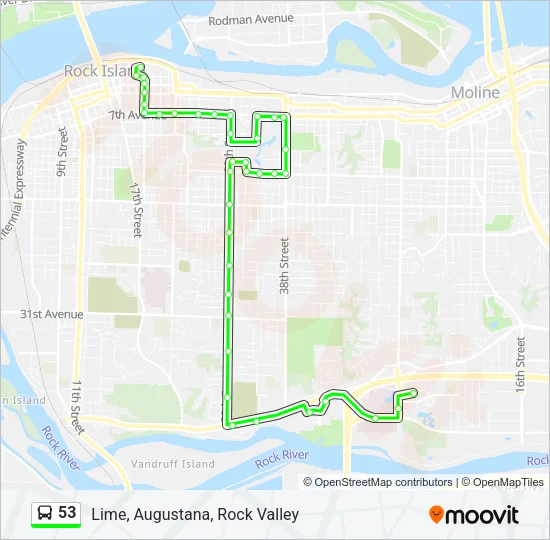 53 Bus Line Map